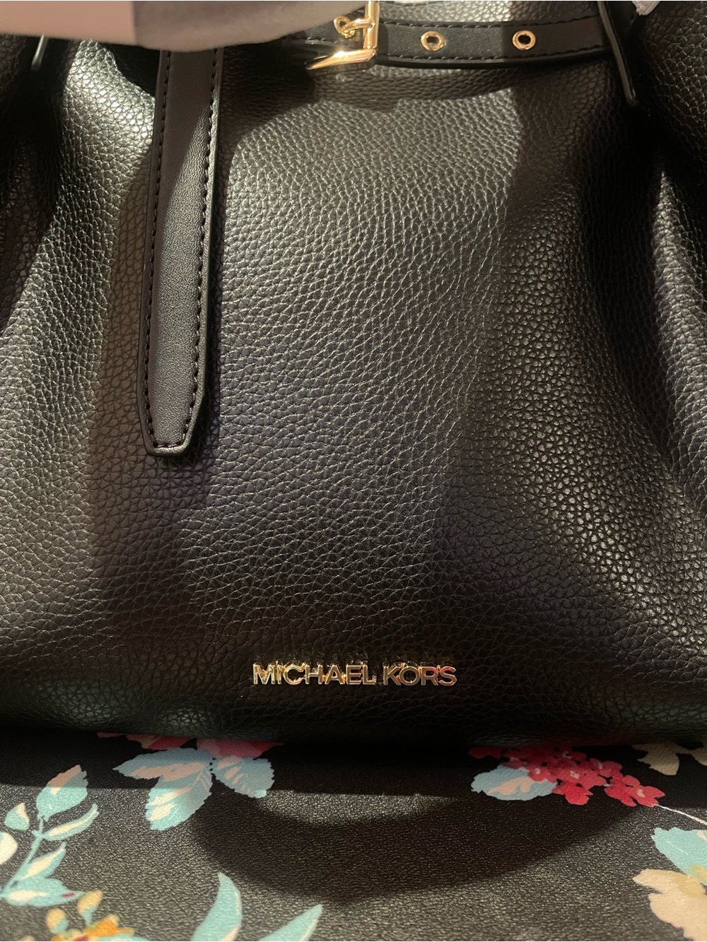 Michael Kors Black Pebbled Leather Tote Bag - Picture 3 of 7